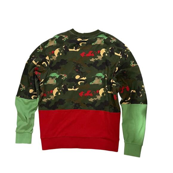 Hustle Gang Camo Graphic Pullover Sweatshirt Red Mint Green Streetwear 3XL - Picture 4 of 7